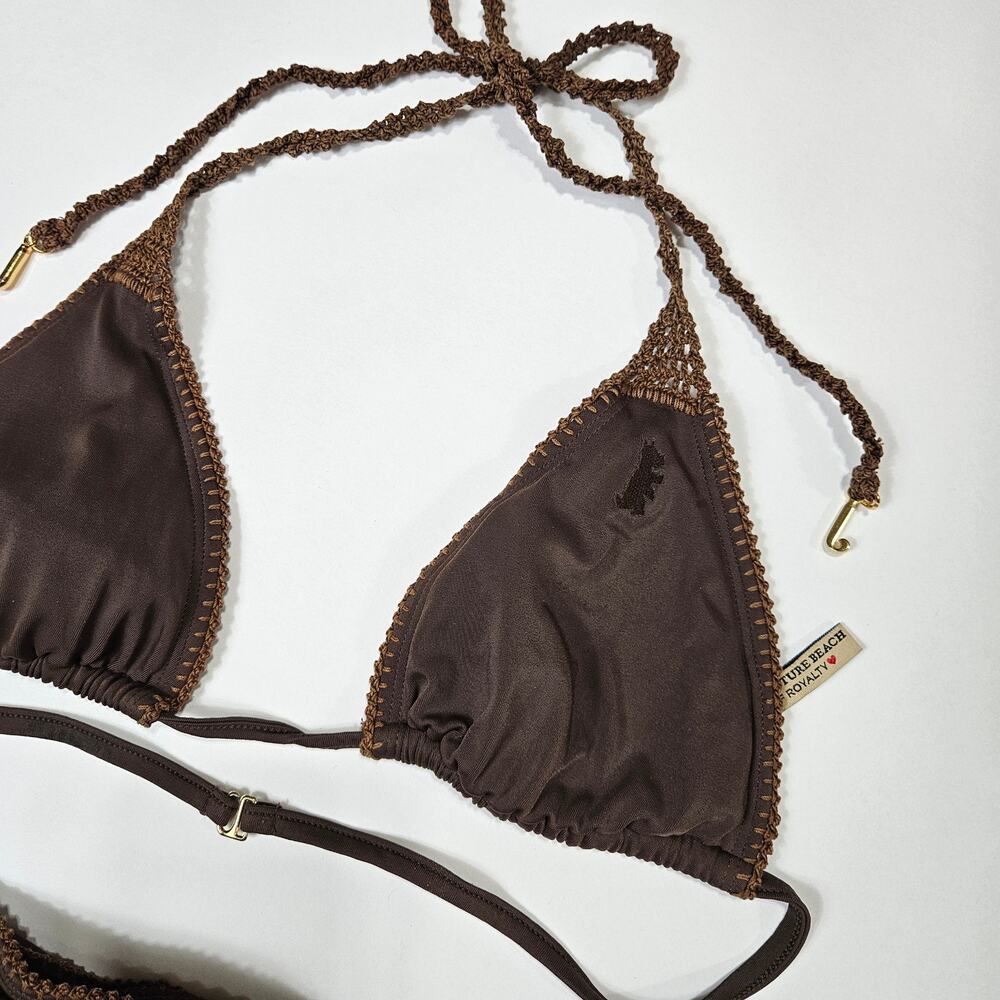 Y2k Juicy Couture Brown Bikini Crochet Details - Medium - Picture 5 of 10